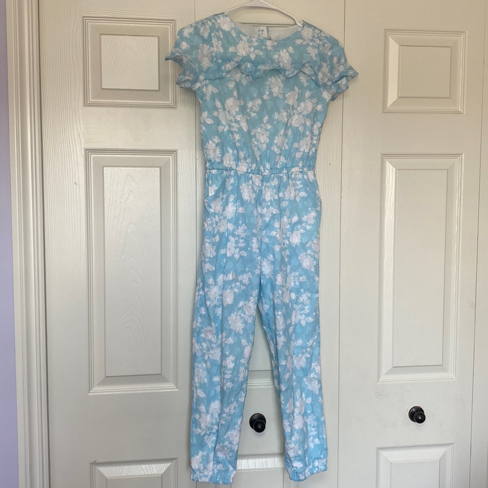 Janie & Jack light blue & white one piece